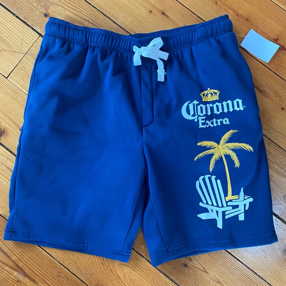 NEW With Tags Corona Men's Blue Lounge/Sleep Sweat Shorts ~ SIZE LARGE